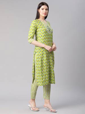 Green printed viscose ethnic-kurtis 4