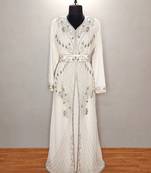 White Georgette Zari Work Kaftan