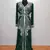 Dark Green Moroccan Kaftan With Sun-proof hijab