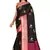 Black woven cotton saree with blouse