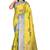 Yellow woven cotton saree with blouse