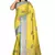 Yellow woven cotton saree with blouse