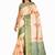 Beige woven cotton saree with blouse