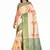 Beige woven cotton saree with blouse