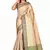 Beige woven cotton saree with blouse