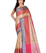 Multicolor woven cotton saree with blouse
