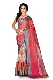 Multicolor woven cotton saree with blouse