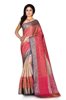 Multicolor woven cotton saree with blouse