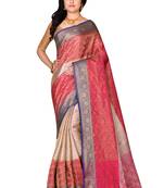 Multicolor woven cotton saree with blouse
