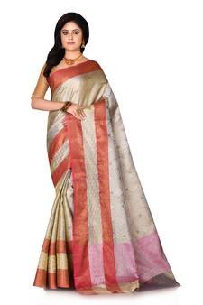 Multicolor woven cotton saree with blouse