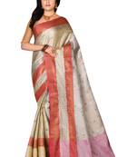 Multicolor woven cotton saree with blouse