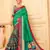 green manipuri silk printed   saree with   blouse