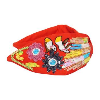 multicolor Hand Embroidered Head Band 2