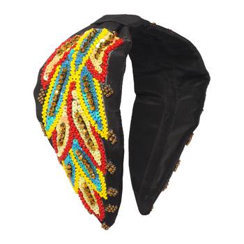 multicolor Hand Embroidered Head Band 1