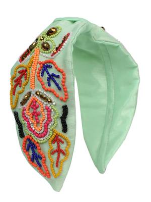 multicolor Hand Embroidered Head Band 1