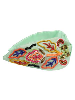 multicolor Hand Embroidered Head Band 2