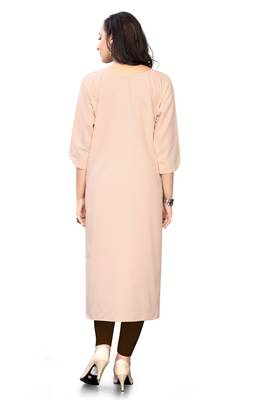 Peach plain cotton cotton-kurtis 2