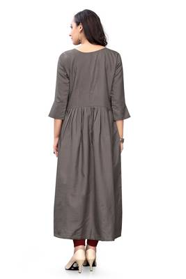 Grey embroidered cotton cotton-kurtis 2
