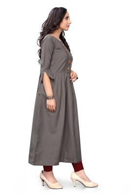 Grey embroidered cotton cotton-kurtis 3