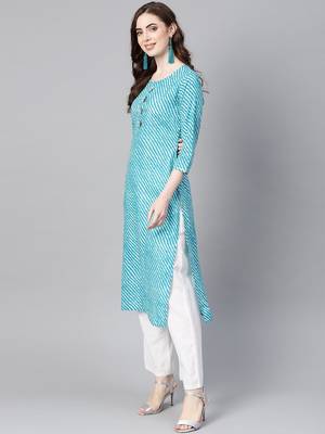 Blue printed cotton combo-kurtis 4