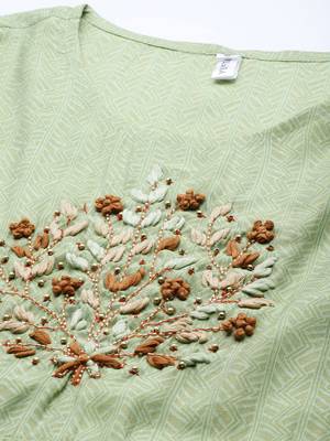 Sea-green printed silk blend maxi-dresses 4
