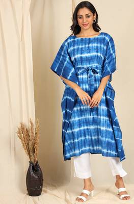 Blue printed cotton kurtas-and-kurtis 1