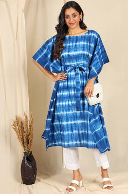 Blue printed cotton kurtas-and-kurtis 2