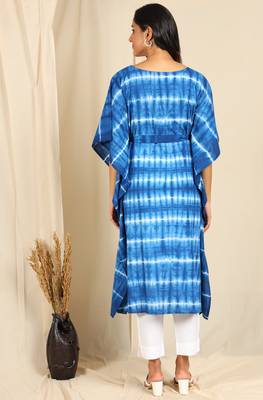 Blue printed cotton kurtas-and-kurtis 4