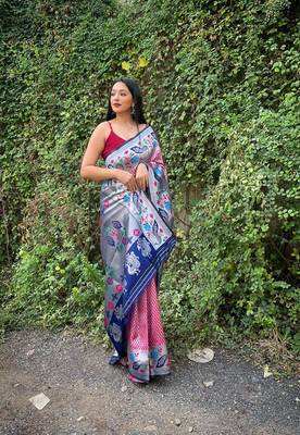 multiColor Paithani Banarasi Silk Saree 1