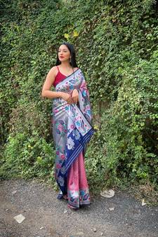multiColor Paithani Banarasi Silk Saree