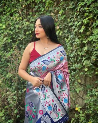 multiColor Paithani Banarasi Silk Saree 2