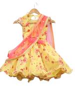 Printed yellow lehnga  choli