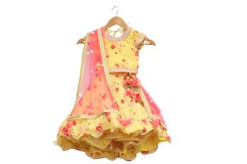 Printed yellow lehnga  choli 2