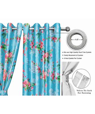 Electric Blue Polyester Digtal Printed Curtain 1