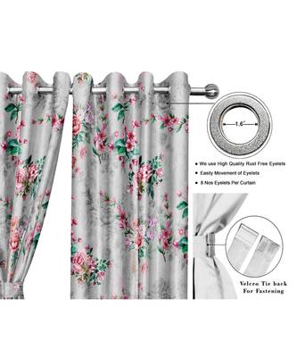 Grey Polyester Digtal Printed Curtain 1