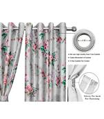 Grey Polyester Digtal Printed Curtain