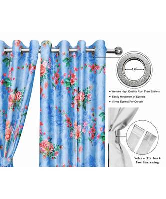 Light Blue Polyester Digtal Printed Curtain 1