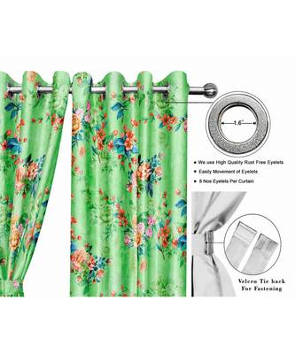 Lime Green Polyester Digtal Printed Curtain 1