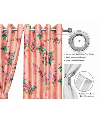 Peach Polyester Digtal Printed Curtain 1