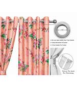 Peach Polyester Digtal Printed Curtain