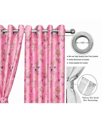 Taffy Pink Polyester Digtal Printed Curtain 1