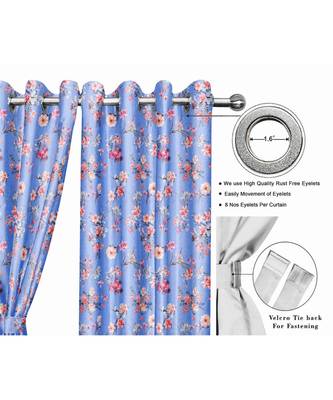 Blue Polyester Digtal Printed Curtain 1