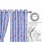 Blue Polyester Digtal Printed Curtain