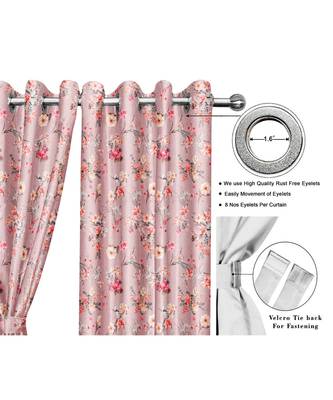 Chalk Pink Polyester Digtal Printed Curtain 1