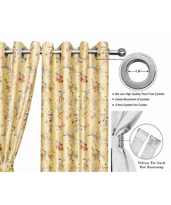 Eggnog Yellow Polyester Digtal Printed Curtain 1
