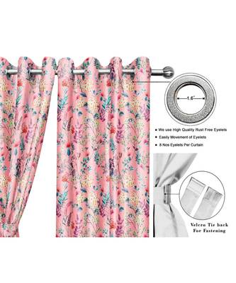Peach Polyester Digtal Printed Curtain 1