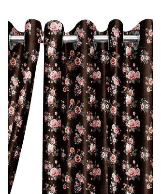 Coffee Polyester Digtal Printed Curtain 1