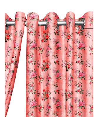 Peach Polyester Digtal Printed Curtain 1