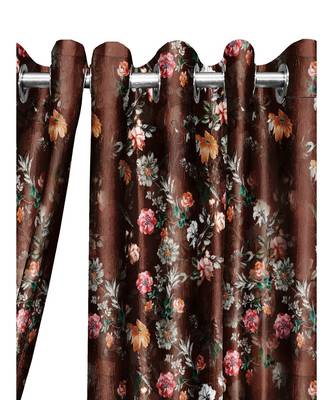 Coffee Polyester Digtal Printed Curtain 1