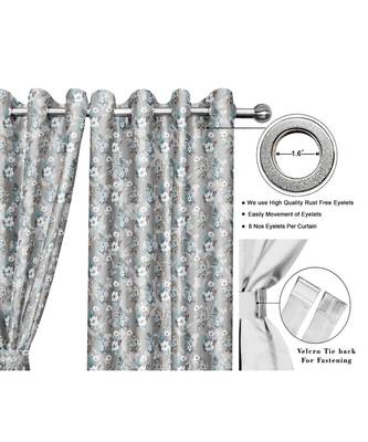 Pearl Grey Polyester Digtal Printed Curtain 1